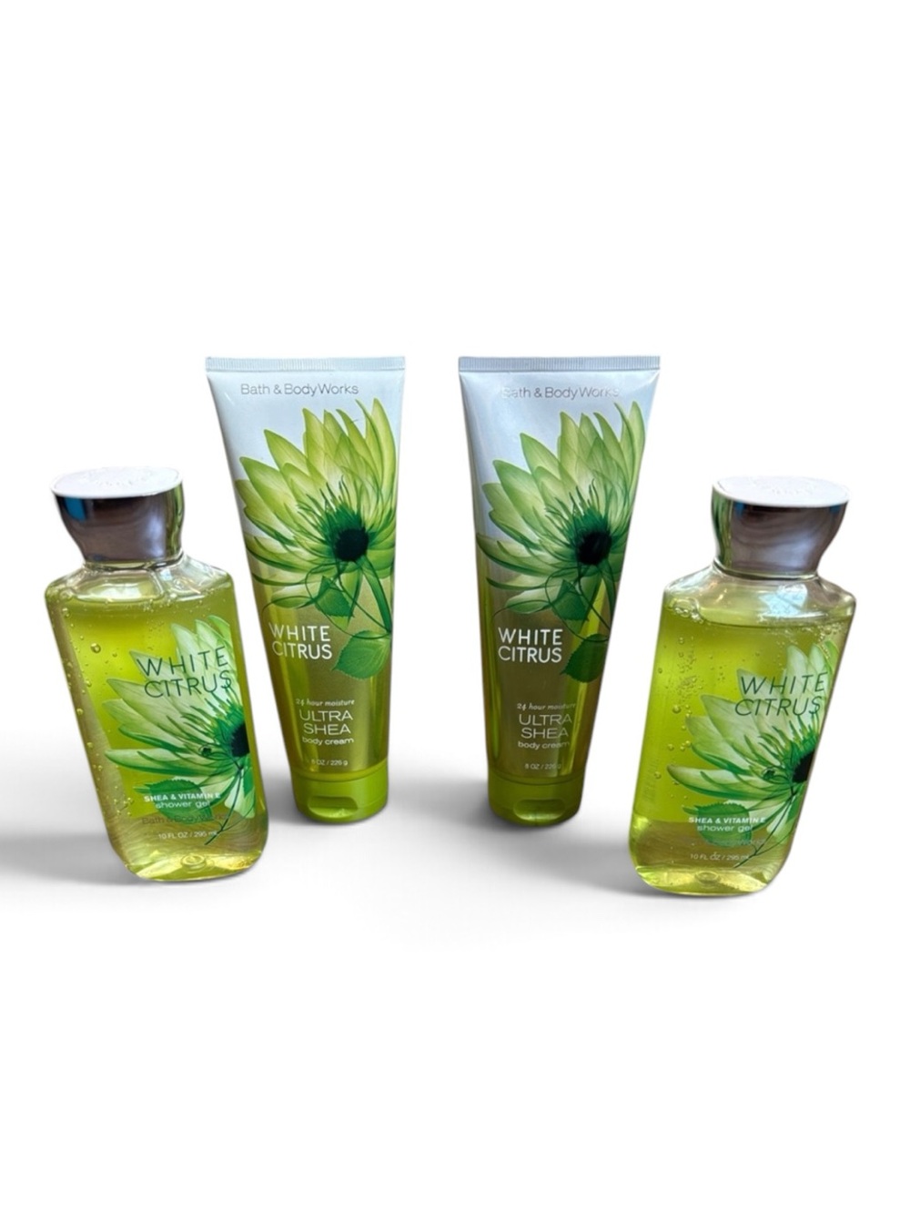 Bath & Body Works White Citrus Shower Gel & Ultra Shea Body Cream Set of 4 NEW